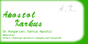 apostol karkus business card